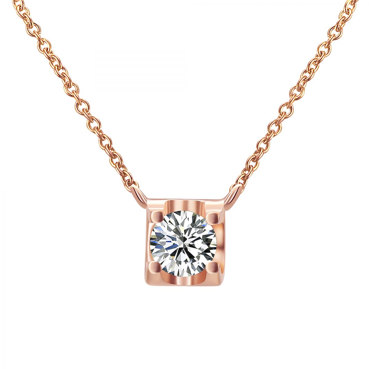 Classic Square Necklace - Rose Gold