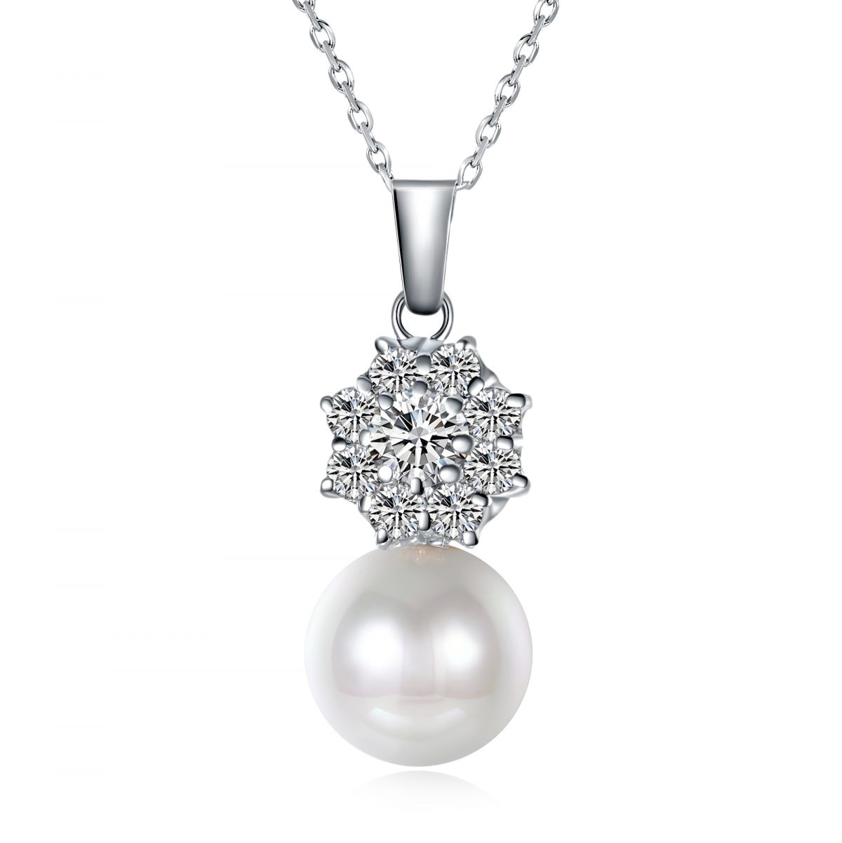 Angelic Pearl Pendant - White Gold